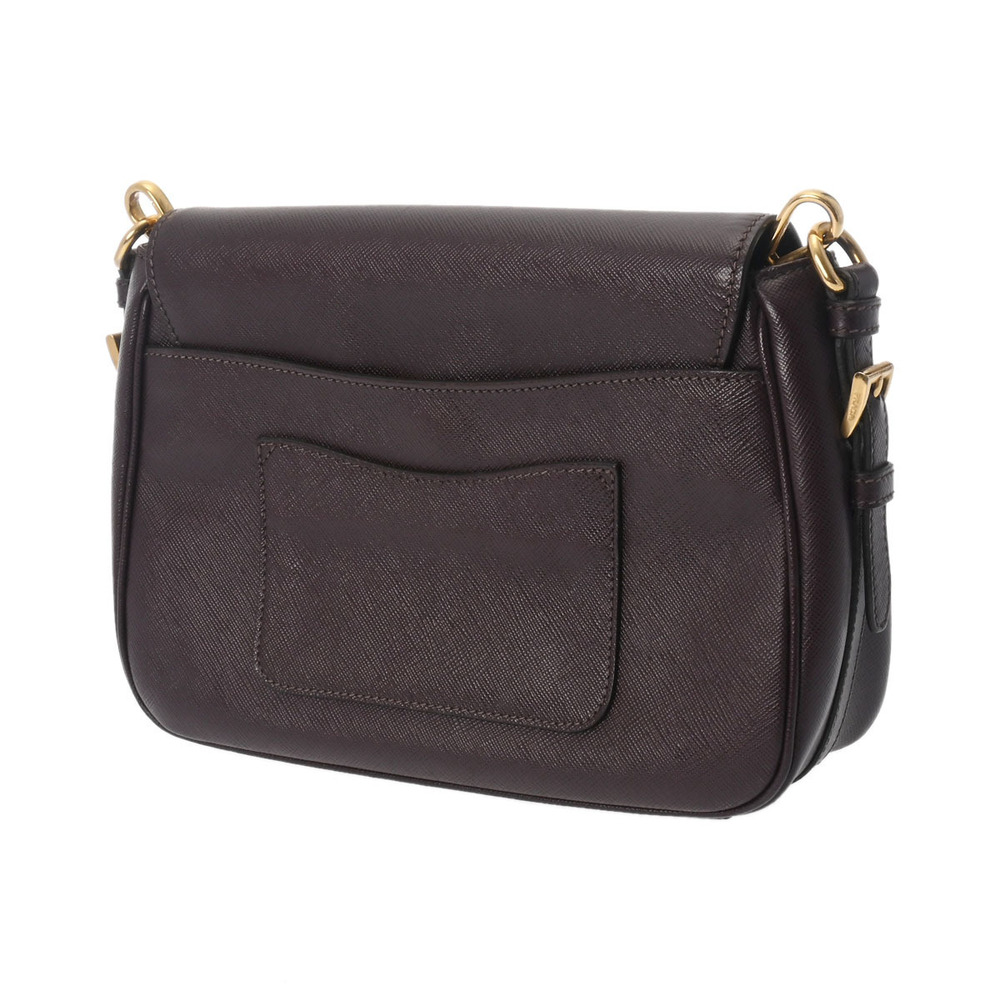 Prada Bordeaux Purple Leather Saffiano Bag Red Shoulder Purple Red